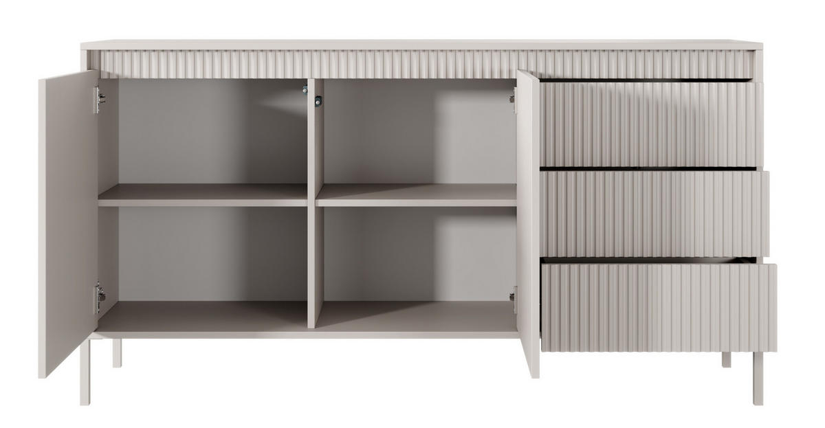 SIDEBOARD Falsetto Beige 153 cm - Beige, Holzwerkstoff/Metall (153/81.5/39.5cm) - Selsey