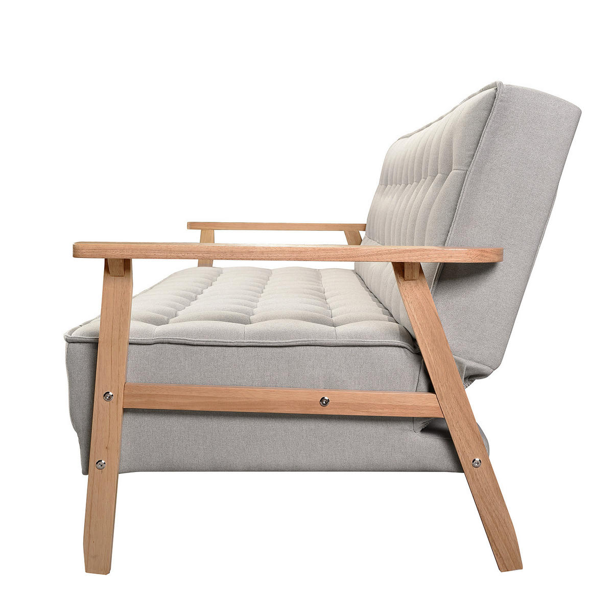 SCHLAFSOFA - Grau, Birkenholz/Textil (204/85/86cm) - home24