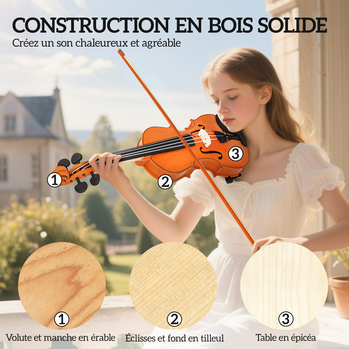 VIOLINE DE-18664 4/4 Größe, Komplettset für Anfänger Braun - Braun, Holzwerkstoff (21/7/60cm) - ComfortXL