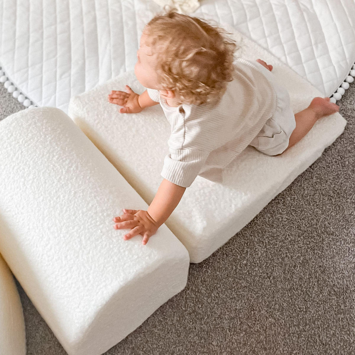 SCHAUMSTOFF-BAUSTEINE für Kinder, Boucle, Rosa - Rosa, Textil (145/30/145cm) - MeowBaby