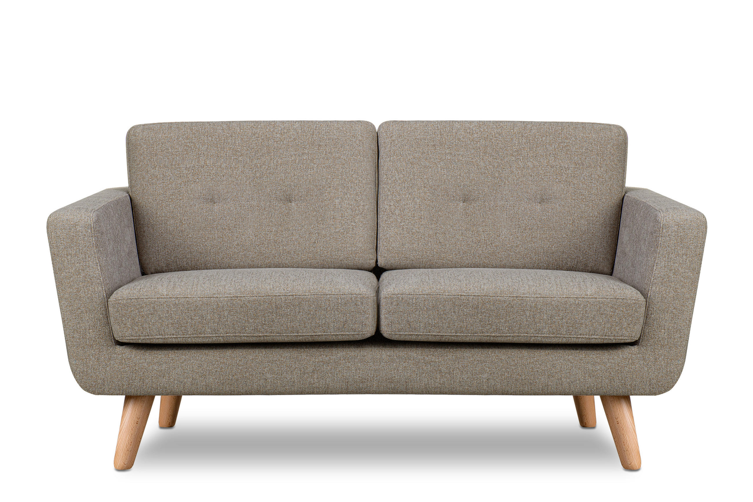 2-SITZER-SOFA TAGIO II mit Armlehnen, Hellbraun/Braun - Hellbraun, Textil (88/80/153cm) - KONSIMO®
