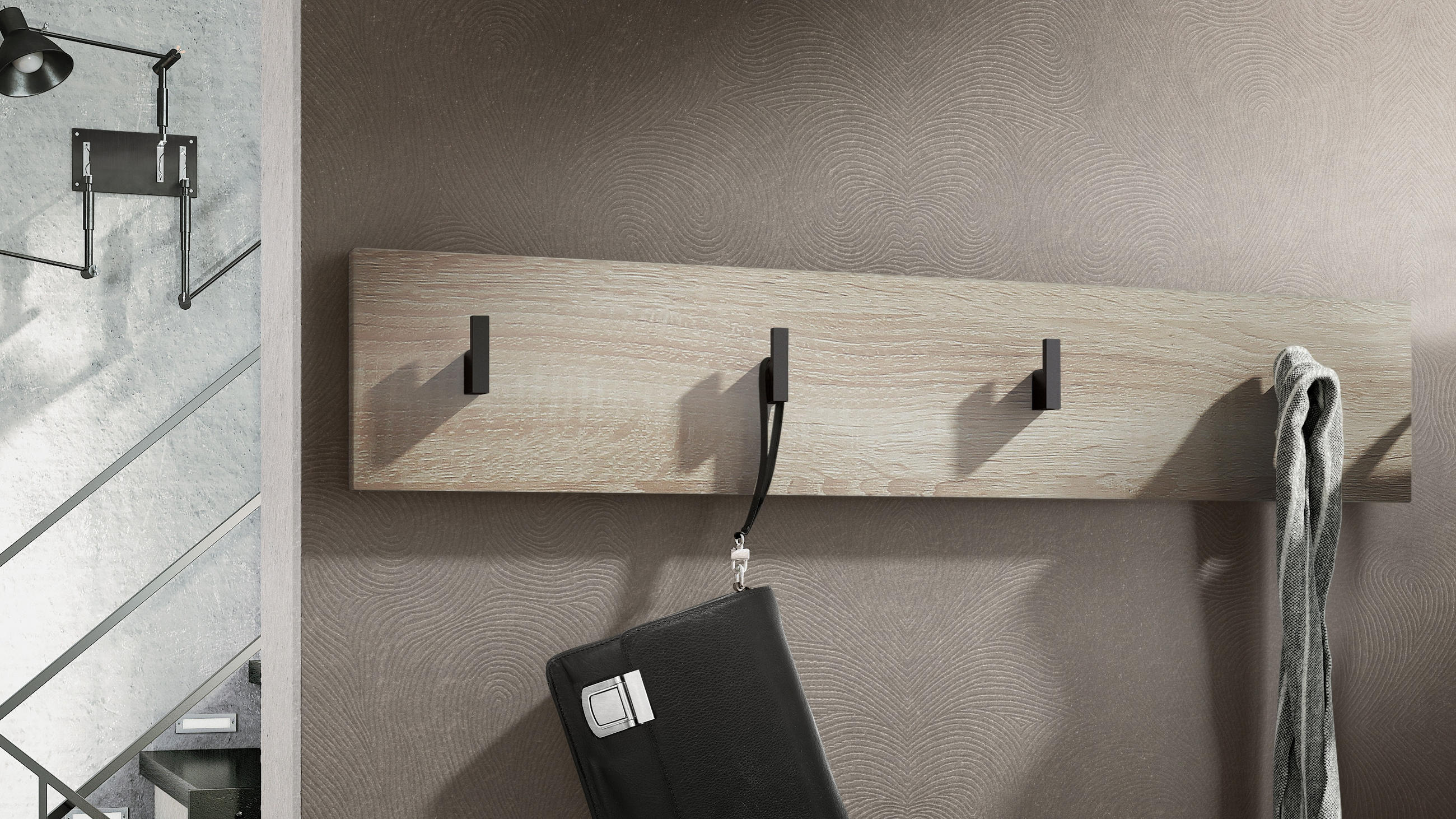 GARDEROBENPANEEL Linea Eiche sägerau - Eiche San Remo, Holzwerkstoff (72.5/14.5/3.5cm) - Vladon