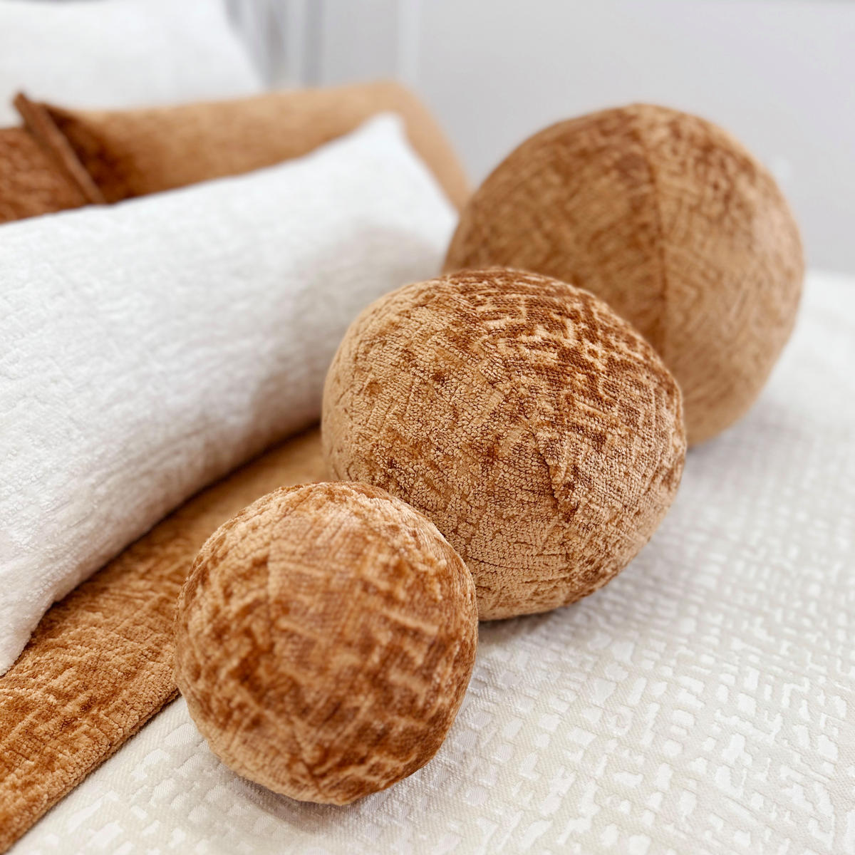 SET AUS ZWEI ZIERKISSEN Happy Pill Kupferfarbe 13/30 cm - Kupferfarben, Textil (30/30cm) - Maison de Reve