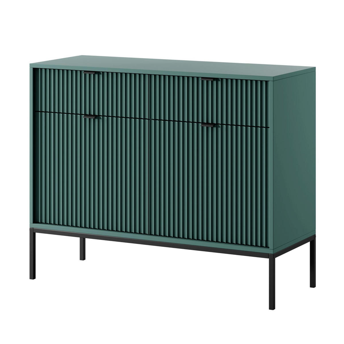 SIDEBOARD Vellore Grün mit schwarzem Gestell 104 cm - Schwarz/Grün, Holzwerkstoff/Metall (104/83/39cm) - Selsey