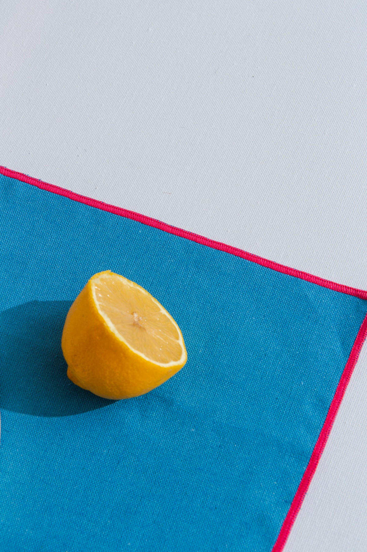 TISCHET 8-teilig, 100% Leinen, blau und lila SET CONTRAST EDGE - Blau, Textil (40/130cm) - RNT By Really Nice Things