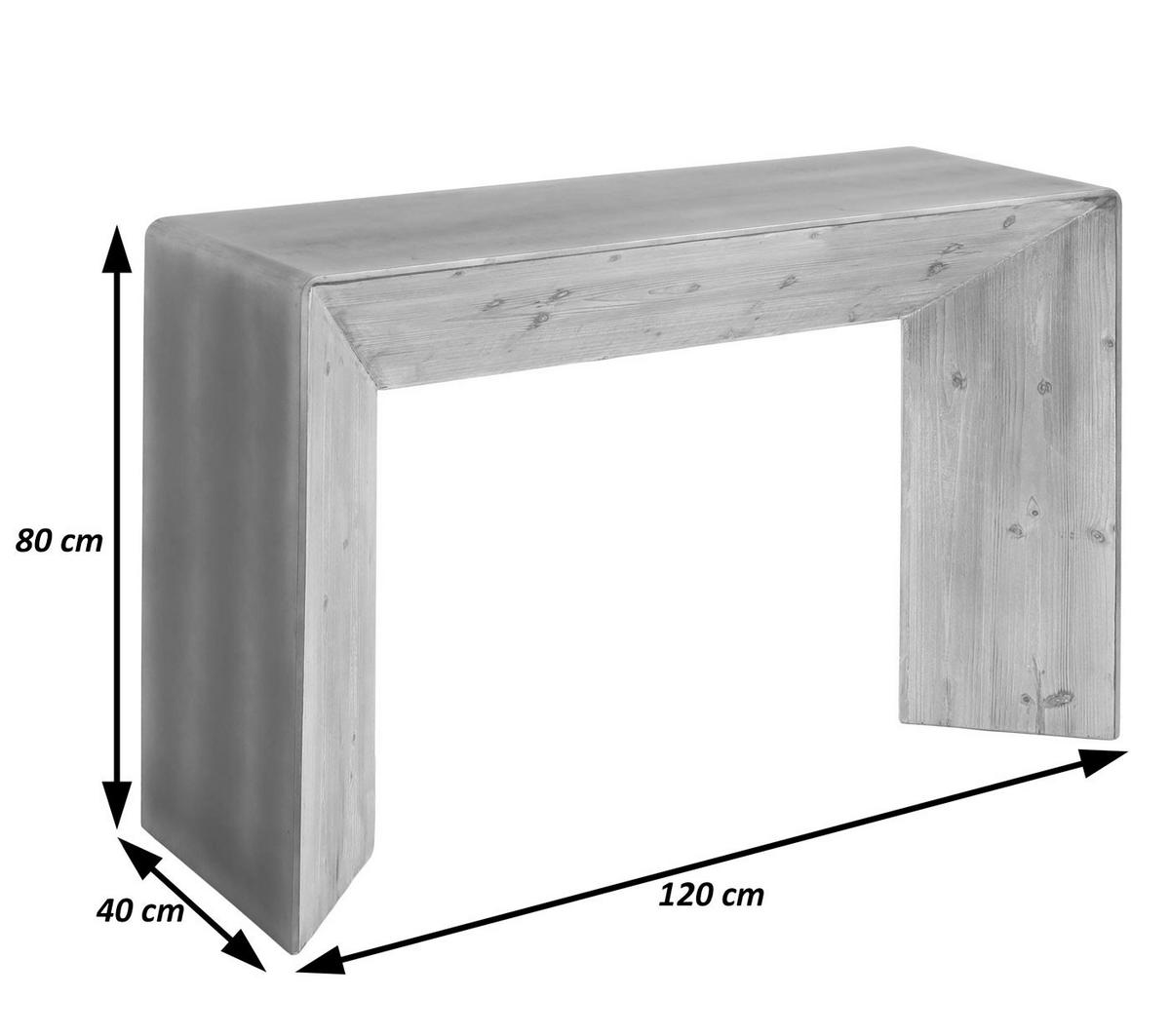KONSOLENTISCH eckig Braun, Metall - Silberfarben/Braun, Holz (40/120/80cm) - MCW