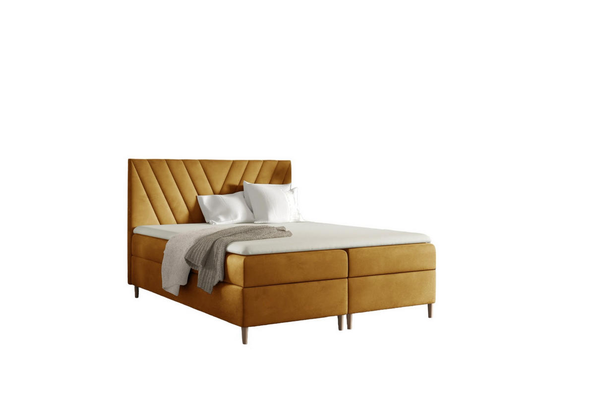 BOXBETT Espen Premium überlänge - Gelb, Holzwerkstoff/Textil (140/220cm) - Fun Möbel