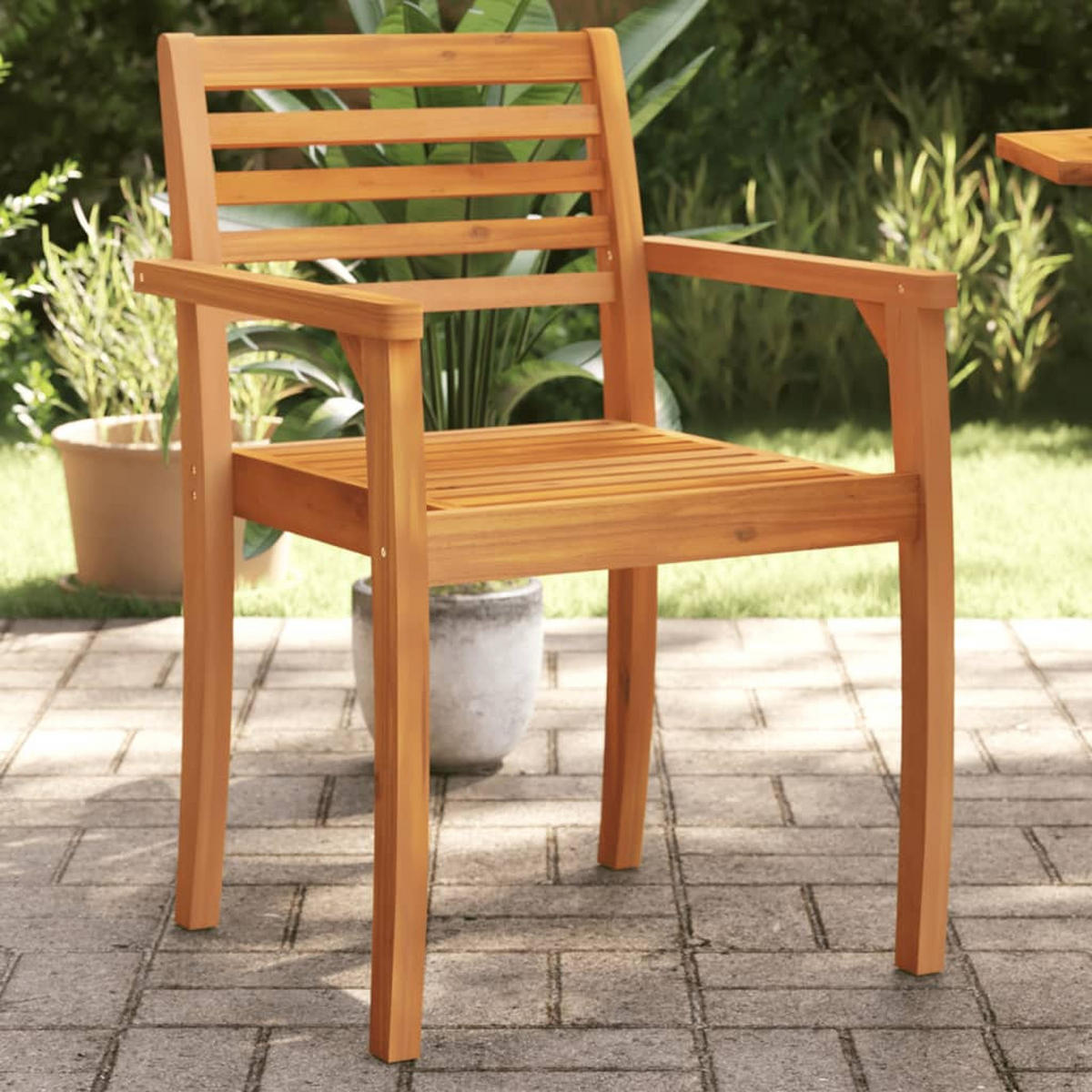 GARTENSTÜHLE 4er Set 59/55/85 Cm Massivholz Akazie - Braun, Holz (59/85/55cm) - vidaXL