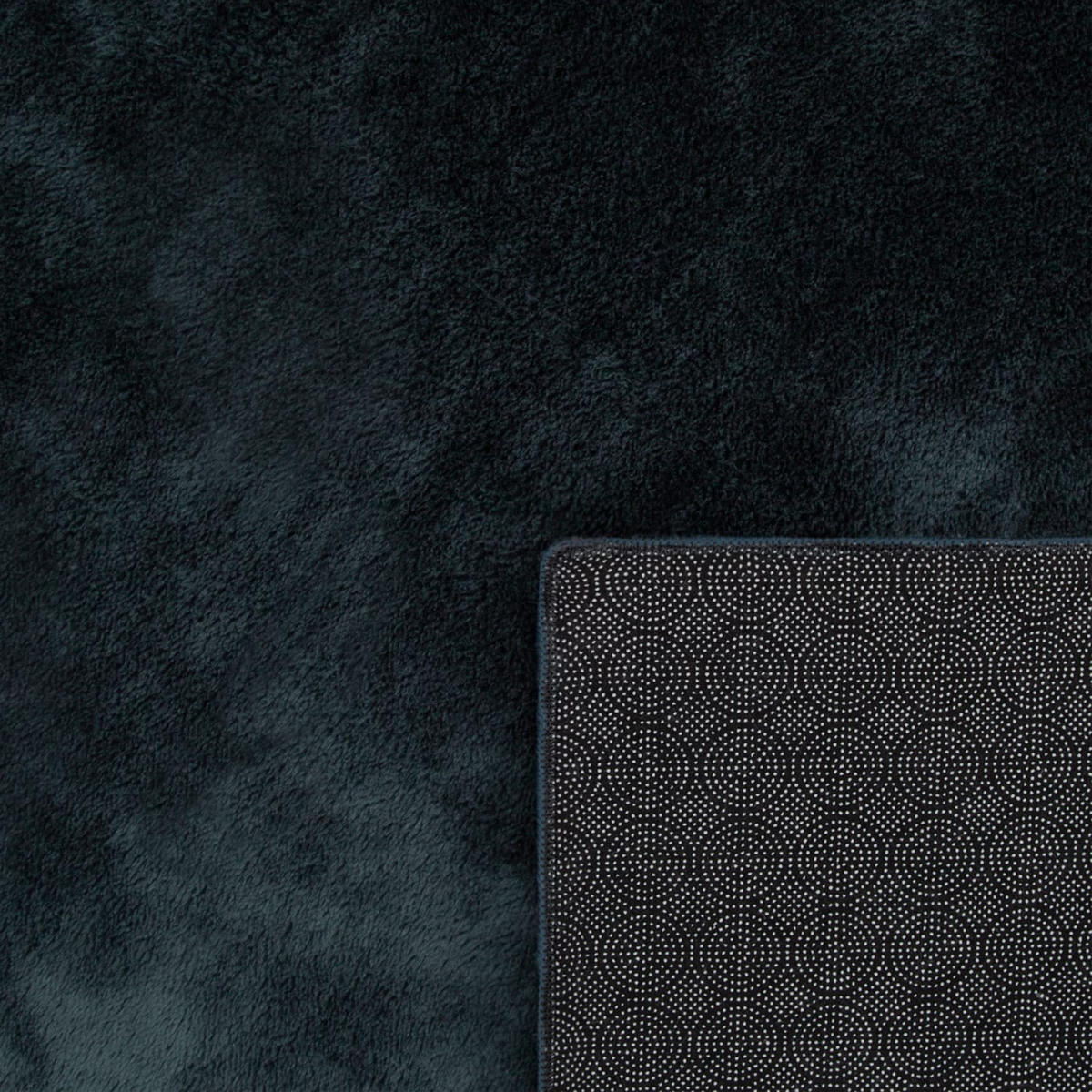TEPPICH Kurzflor waschbar Unifarben Wohnzimmer schmutzabweisend Marineblau Rund 200D - Blau, Textil (200/200cm) - KADIMA DESIGN