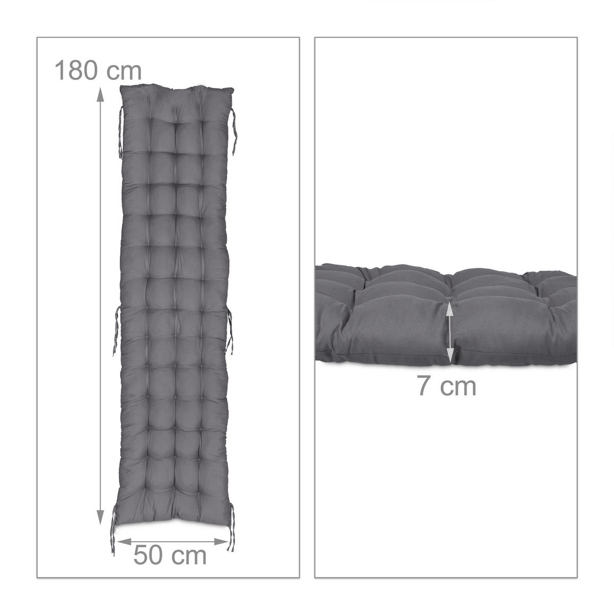 BANKAUFLAGE - Grau, Kunststoff/Textil (180/7/50cm) - Relaxdays