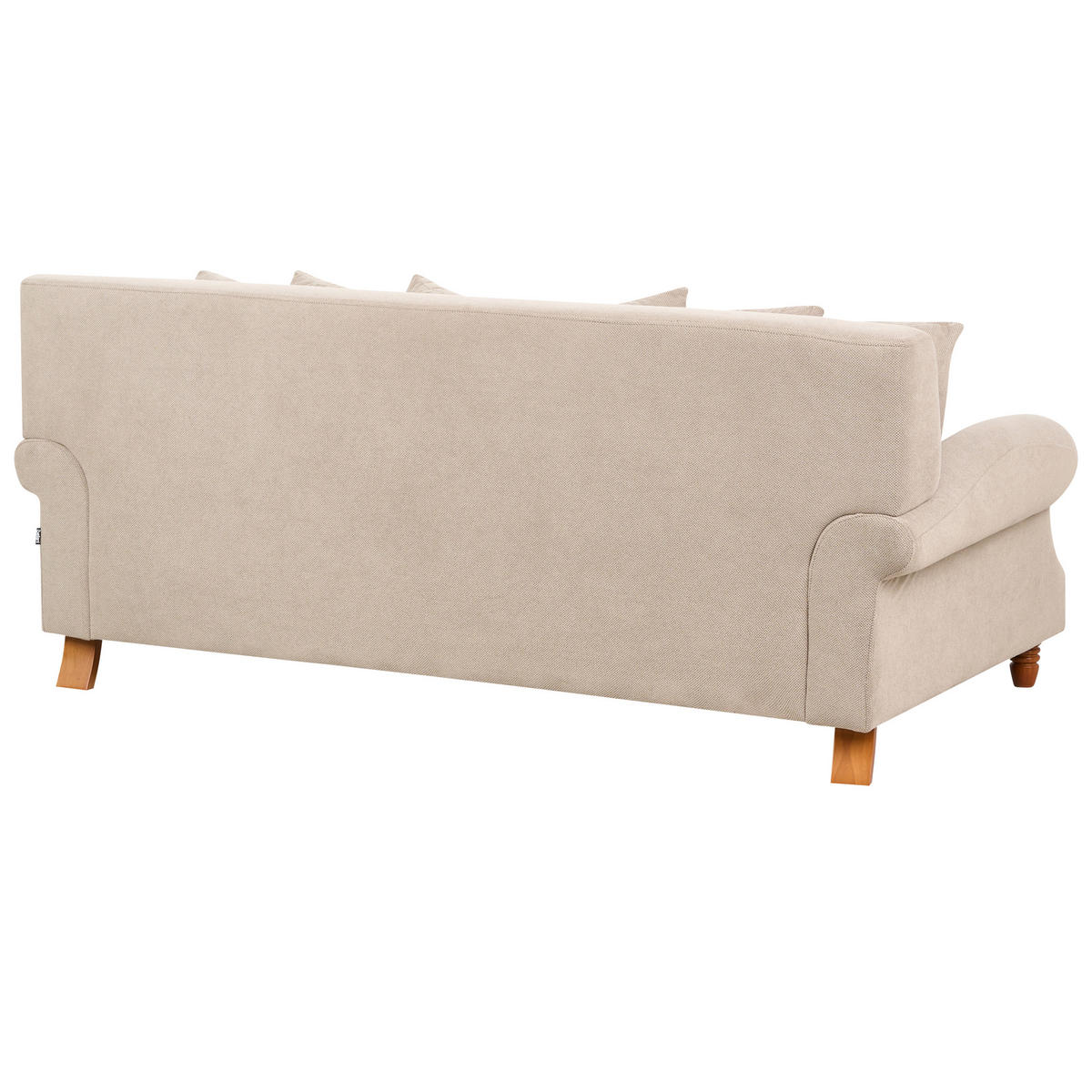 2-SITZER-SOFA beige Eike - Beige/Dunkelbraun, Textil (186/82/102cm) - Beliani