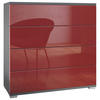 KOMMODE Pavos Bordeaux Hochglanz - Bordeaux, Holzwerkstoff (76/76/35cm) - Vladon