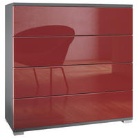 KOMMODE Pavos Bordeaux Hochglanz - Bordeaux, Holzwerkstoff (76/76/35cm) - Vladon