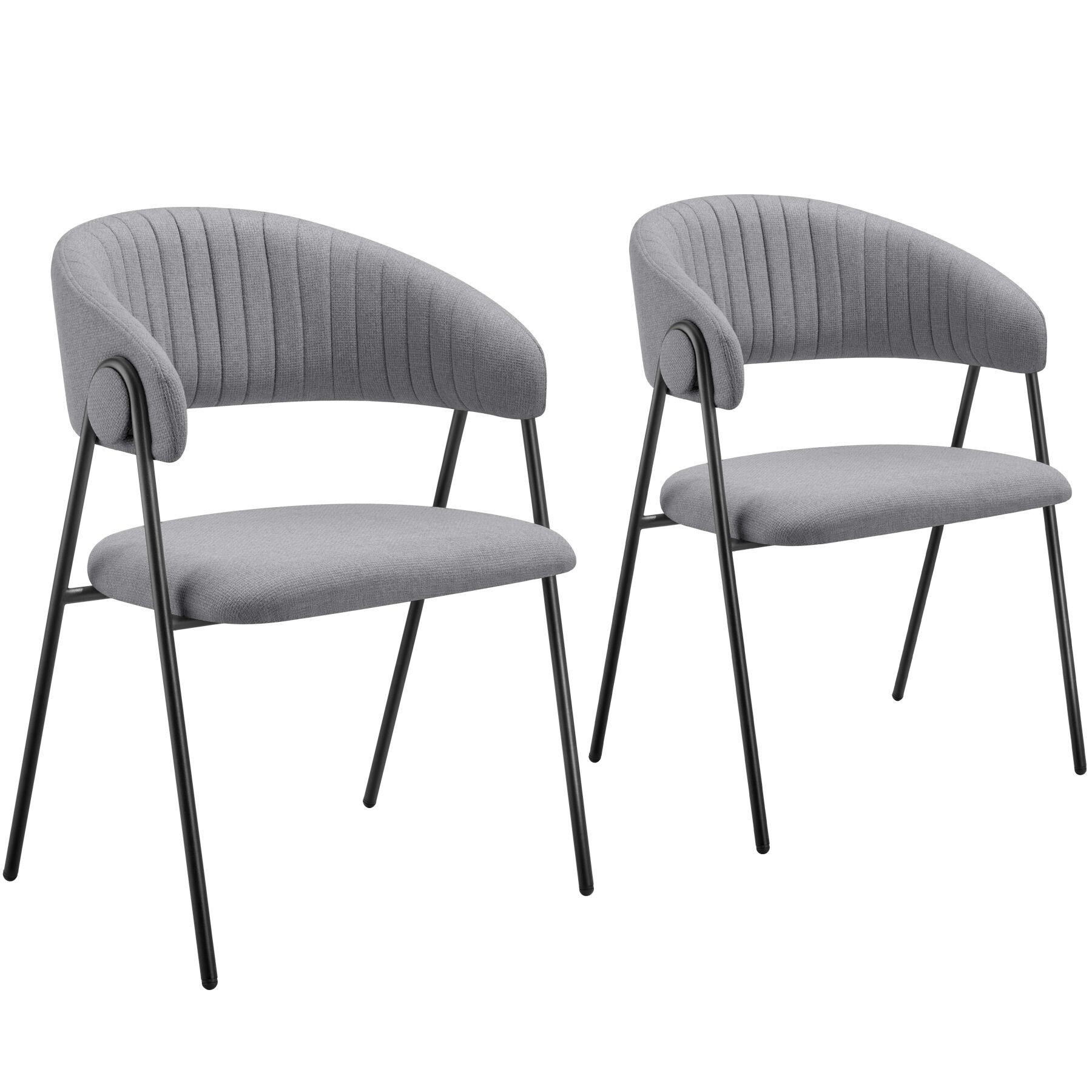 ARMLEHNSTUHL 2er Set Bedano 60 x 58 x 85 cm grau - Grau, Kunststoff (60/85/58cm) - tectake