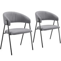 ARMLEHNSTUHL 2er Set Bedano 60 x 58 x 85 cm grau - Grau, Kunststoff (60/85/58cm) - tectake