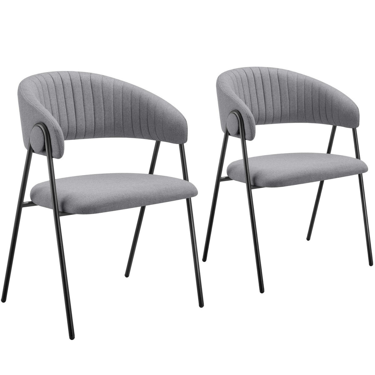 ARMLEHNSTUHL 2er Set Bedano 60 x 58 x 85 cm grau - Grau, Kunststoff (60/85/58cm) - tectake