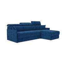 ECKSOFA Miryam - Blau, Metall (252/98cm) - Divani.store