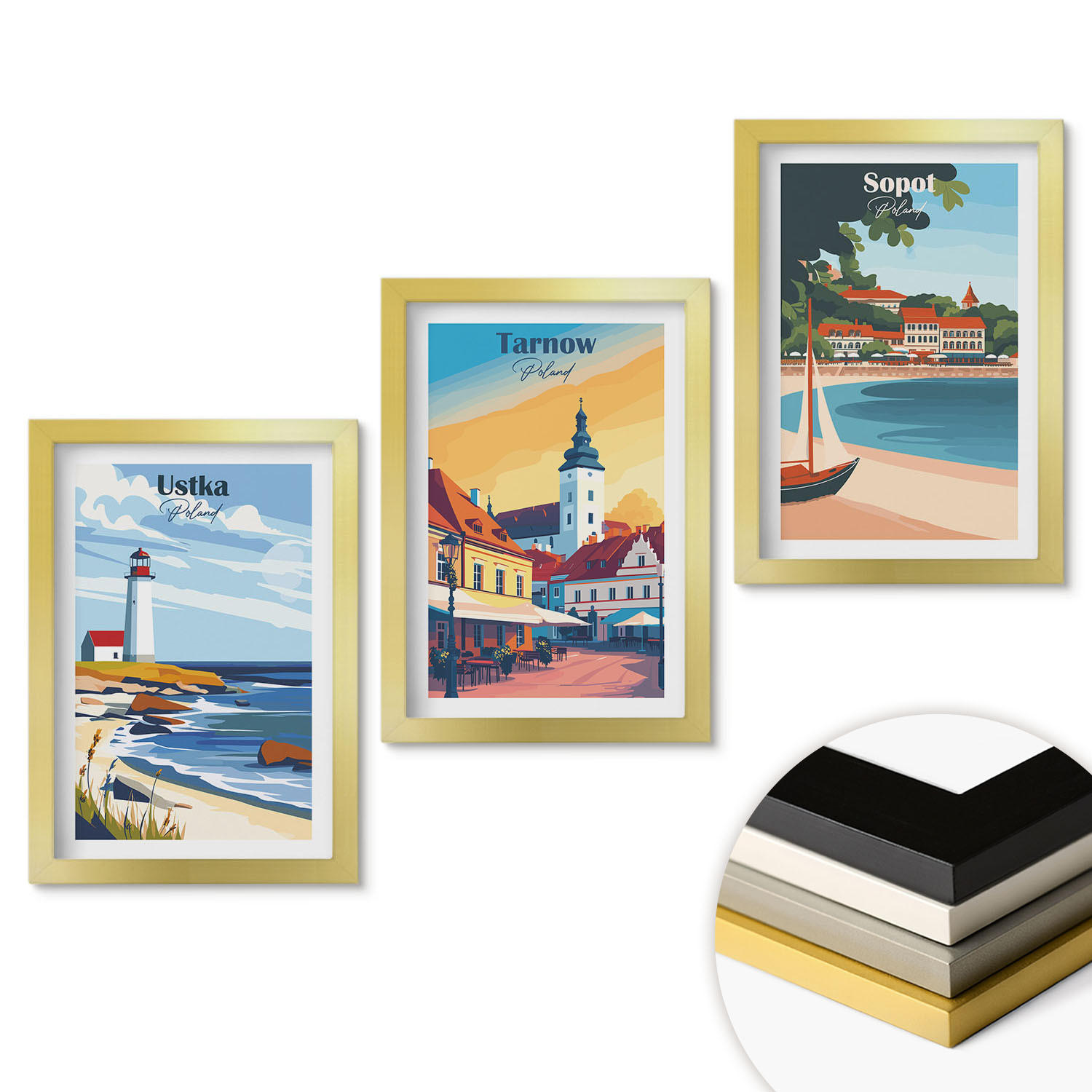 ArtPrintCave Wandbilder Gold 20x30 cm