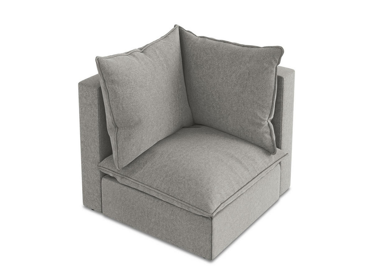 SOFAELEMENT Samt Stoff Grau - Schwarz/Grau, Holzwerkstoff/Kunststoff (90/77/90cm) - Makamii