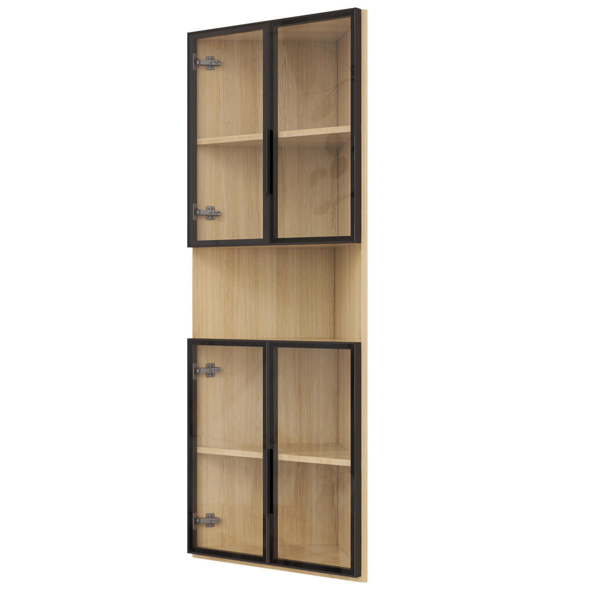 HIGHBOARD 62/32/160 cm in Eichefarben mit LED-Beleuchtung und Sicherheitsglas - Eichefarben, Holzwerkstoff (62/160/32cm) - Flora Grace
