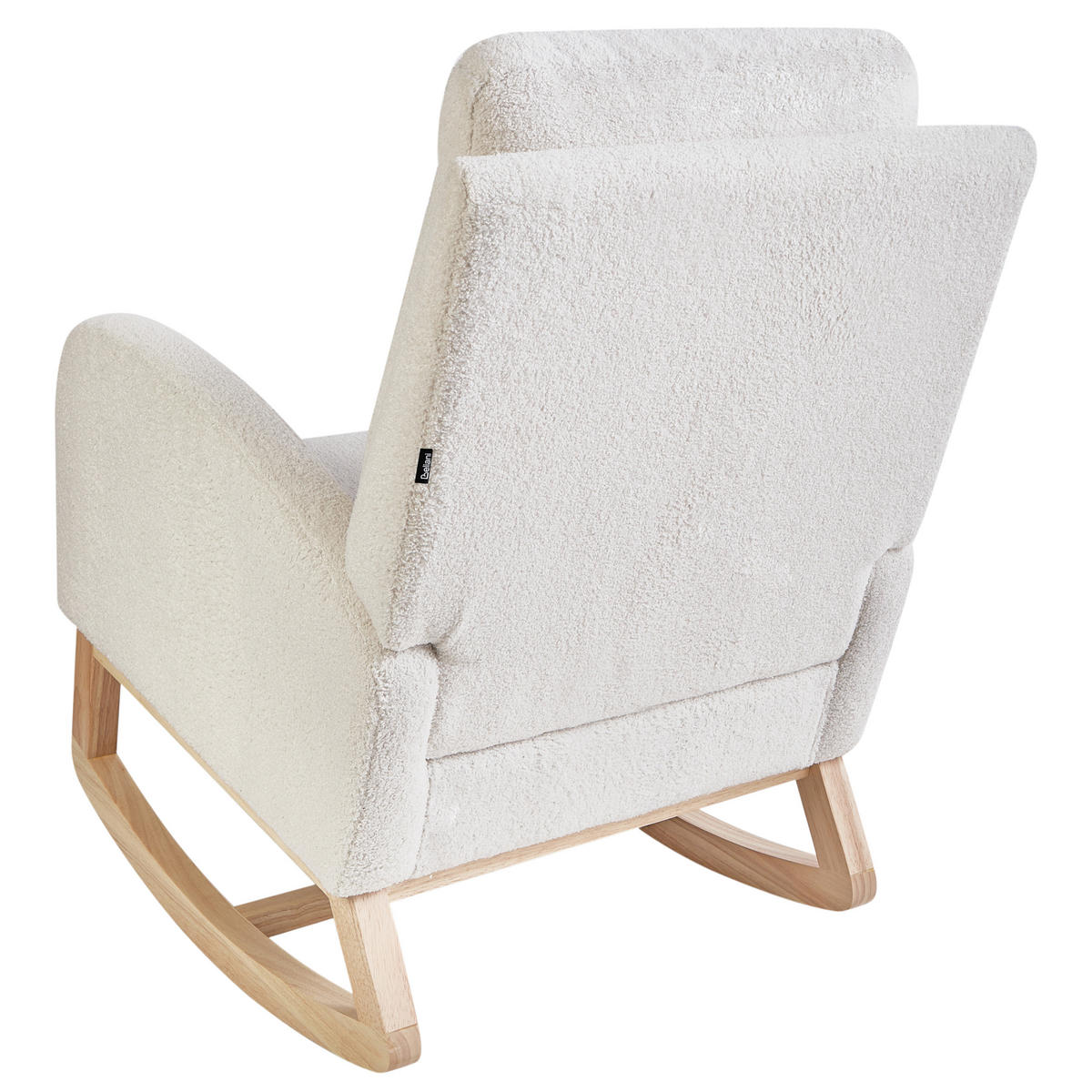 SCHAUKELSESSEL Cremeweiß Alsta - Weiß/Braun, Textil (68/100/100cm) - Beliani