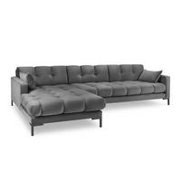 ECKSOFA links Mamaia aus Samt hellgrau 5 Sitzplätze - Hellgrau, Textil (185/293cm) - Micadoni