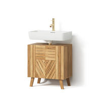 VANITY ENOTA ZA UMIVALNIK Olona, Bambus, 60 x 65 cm z 2 vrati - naravne barve, leseni material (60/65/36cm) - Livinity®
