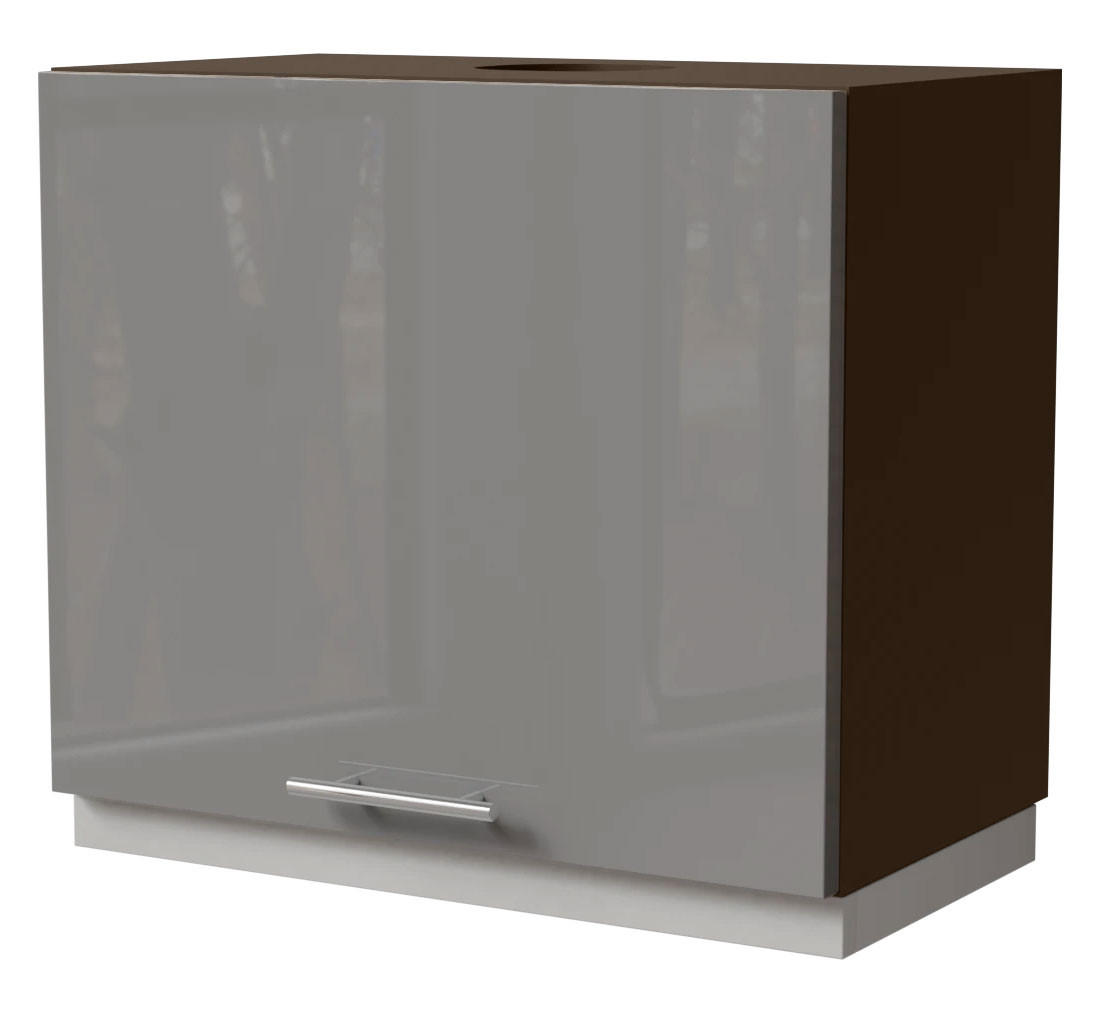 WRASENSCHRANK Essen W8/60 Grau Hochglanz / Lava Matt 60 / 32,5 / 50cm - Dunkelgrau/Grau, Holz/Holzwerkstoff (60/50/32.5cm) - Feldmann-Wohnen