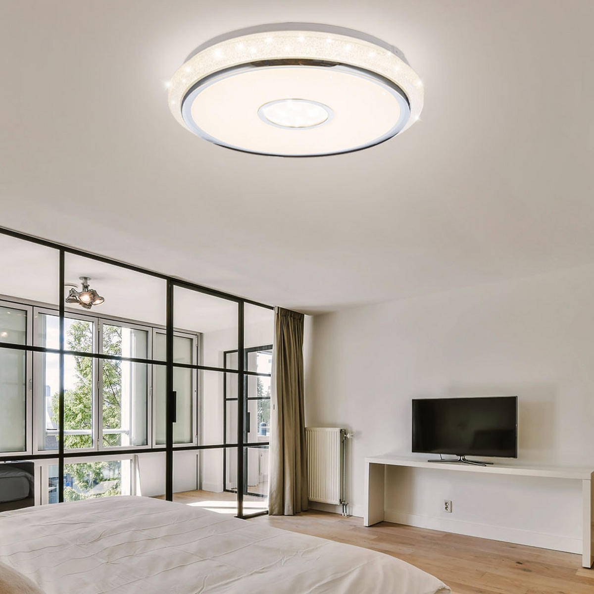 LED DECKENLEUCHTE DANI weiß Kristall - Weiß, Kunststoff (50/50/9.5cm)