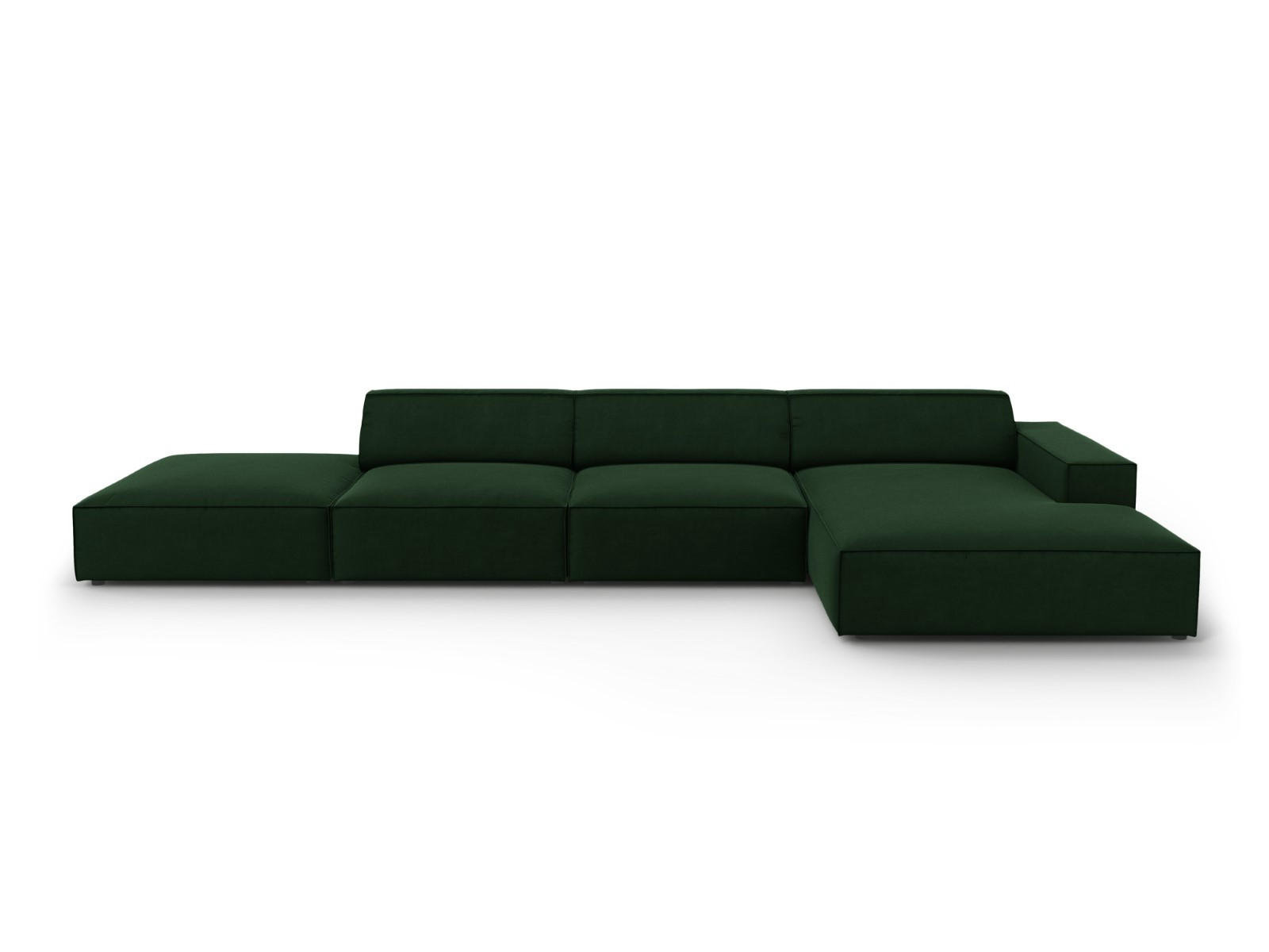 ECKSOFA rechts Jodie aus Samt flaschengrün 5 Sitzplätze - Dunkelgrün, Textil (166/341cm) - Micadoni