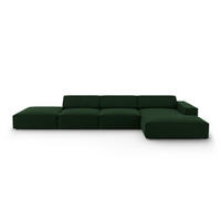 ECKSOFA rechts Jodie aus Samt flaschengrün 5 Sitzplätze - Dunkelgrün, Textil (166/341cm) - Micadoni