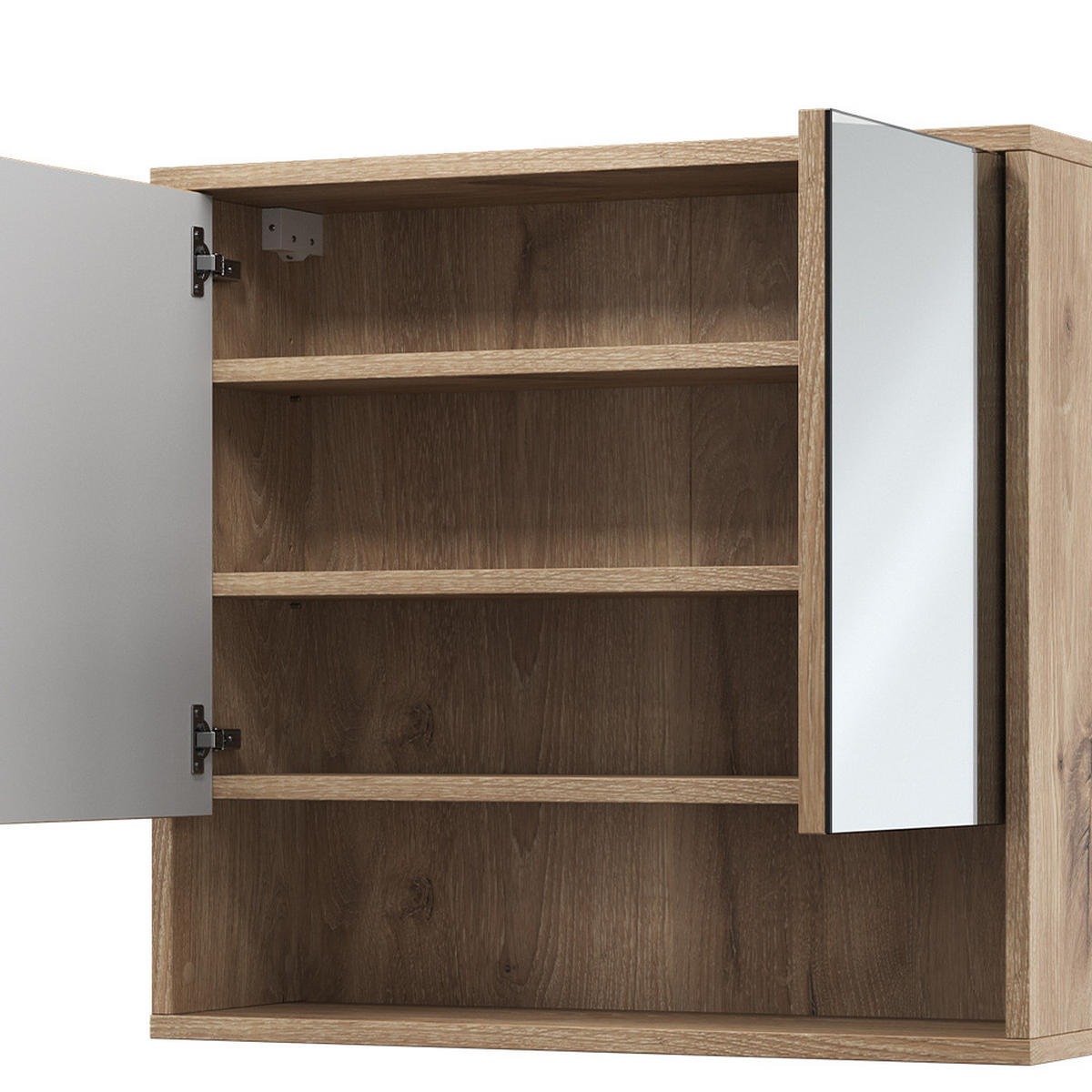 BADSPIEGELSCHRANK Eliza Viking Oak 70 x 65 cm mit 2 Türen - Eichefarben, Holzwerkstoff (70/65/22.1cm) - Vicco