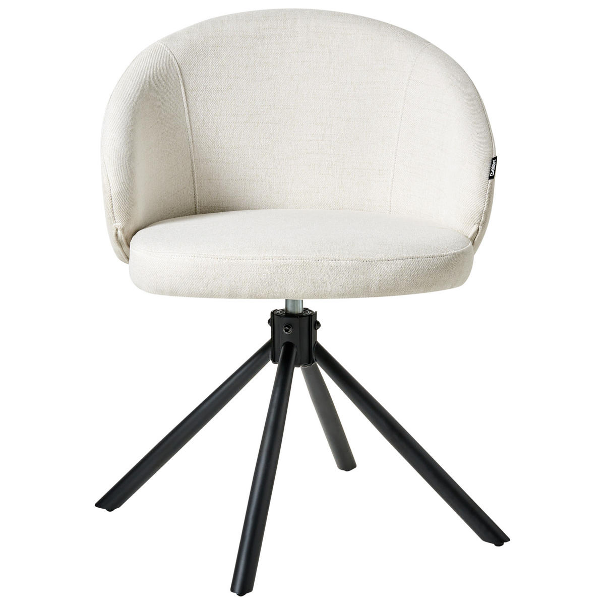 ESSZIMMERSTUHL 2er-Set Cremeweiß Ovalo - Schwarz/Weiß, Textil (59/77/68cm) - Beliani