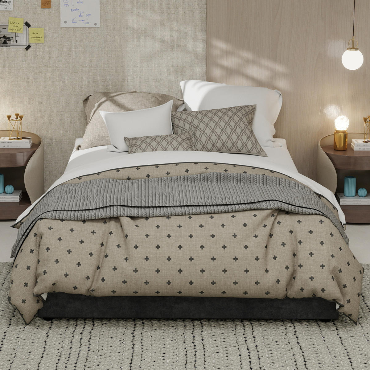 POSTEL 140/200 cm šedá z látky a kovu s plynovými písty a lamelovým roštem - šedá, textil (140/200cm) - OKWISH