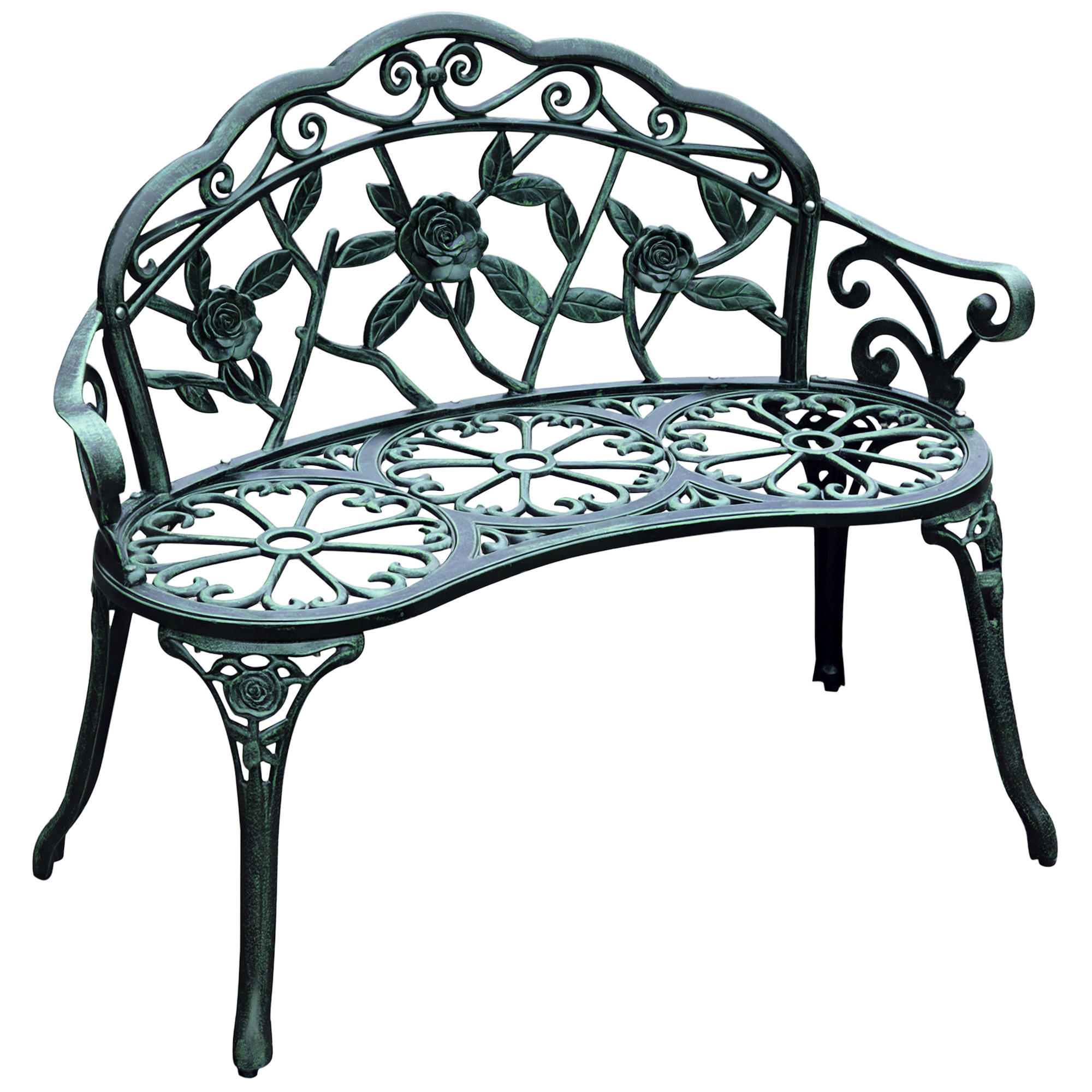 GARTENBANK DE-17754 Patinagrün - Schwarz, Metall (100/78/54cm) - ComfortXL
