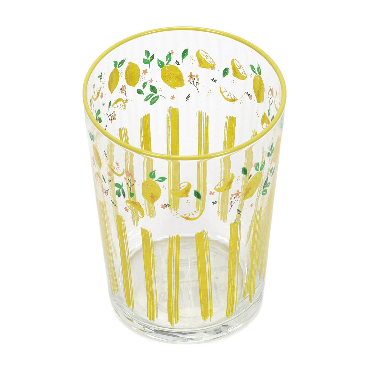 GLAS mit Obstmuster Gelb 510 ml 8,8/8,8/12 cm - Multicolor, Glas (0.51L) - Excellent Houseware