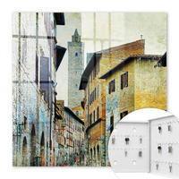 SCHLÜSSELBOX Weiß 30x30 cm – Türöffnung nach rechts - Mittelmeerstraße - Beige, Metall (30/30/5cm) - TULUP