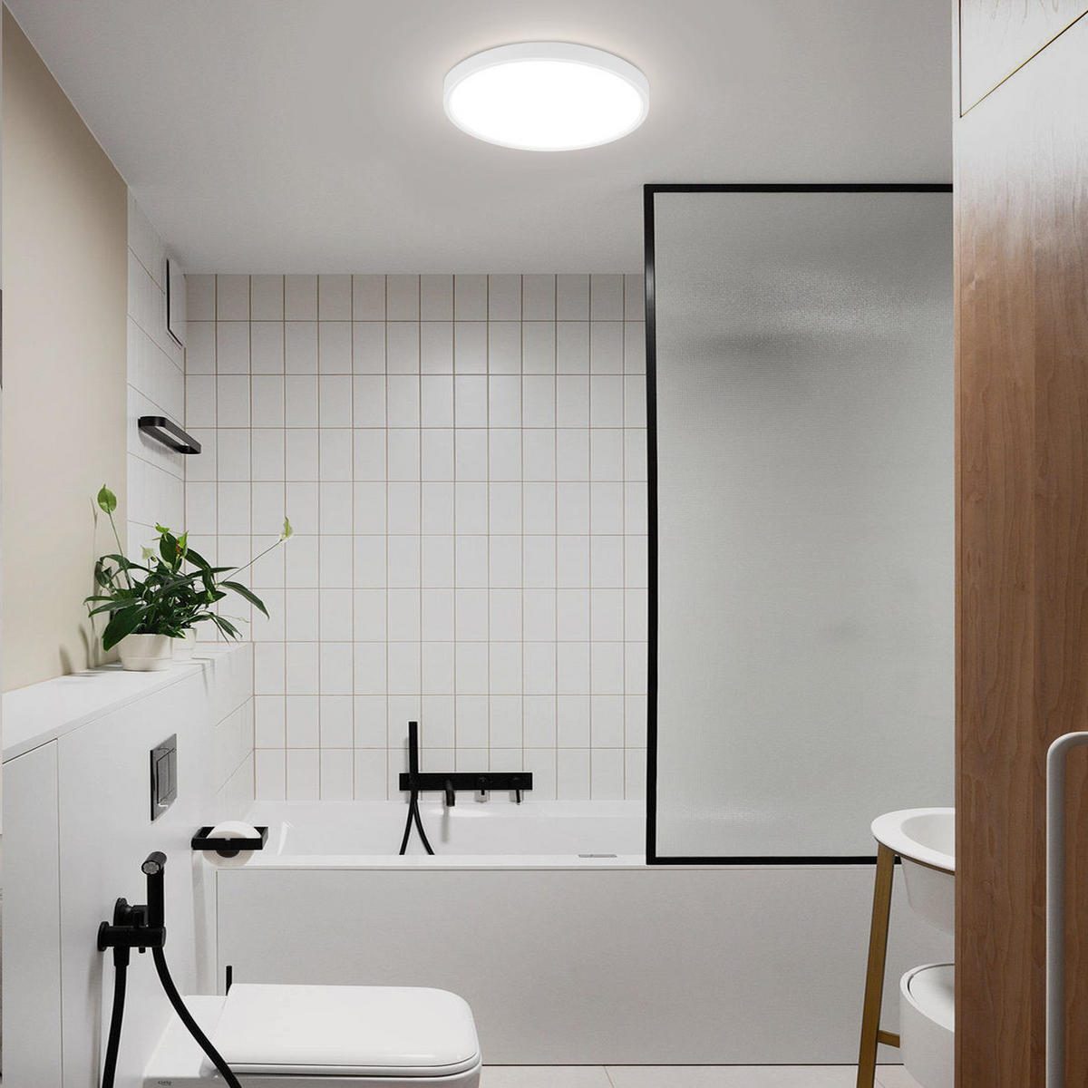 LED-DECKENLEUCHTE Berlin 22 cm - Weiß, Kunststoff (22/22/2.5cm) - Nettlife