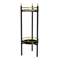 PFLANZENSTÄNDER Oulainen - Goldfarben/Schwarz, Metall (28/28/79cm) - [en.casa]