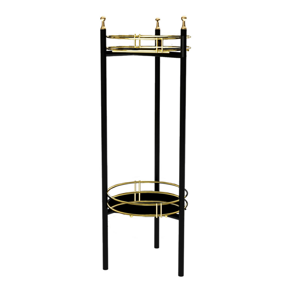 PFLANZENSTÄNDER Oulainen - Goldfarben/Schwarz, Metall (28/28/79cm) - [en.casa]