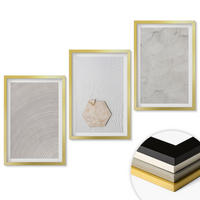 WANDBILDER 3er Set - 40x60 cm Goldrahmen - Leichte Boho-Sandtexturen - Goldfarben, Kunststoff (40/60cm) - ArtPrintCave