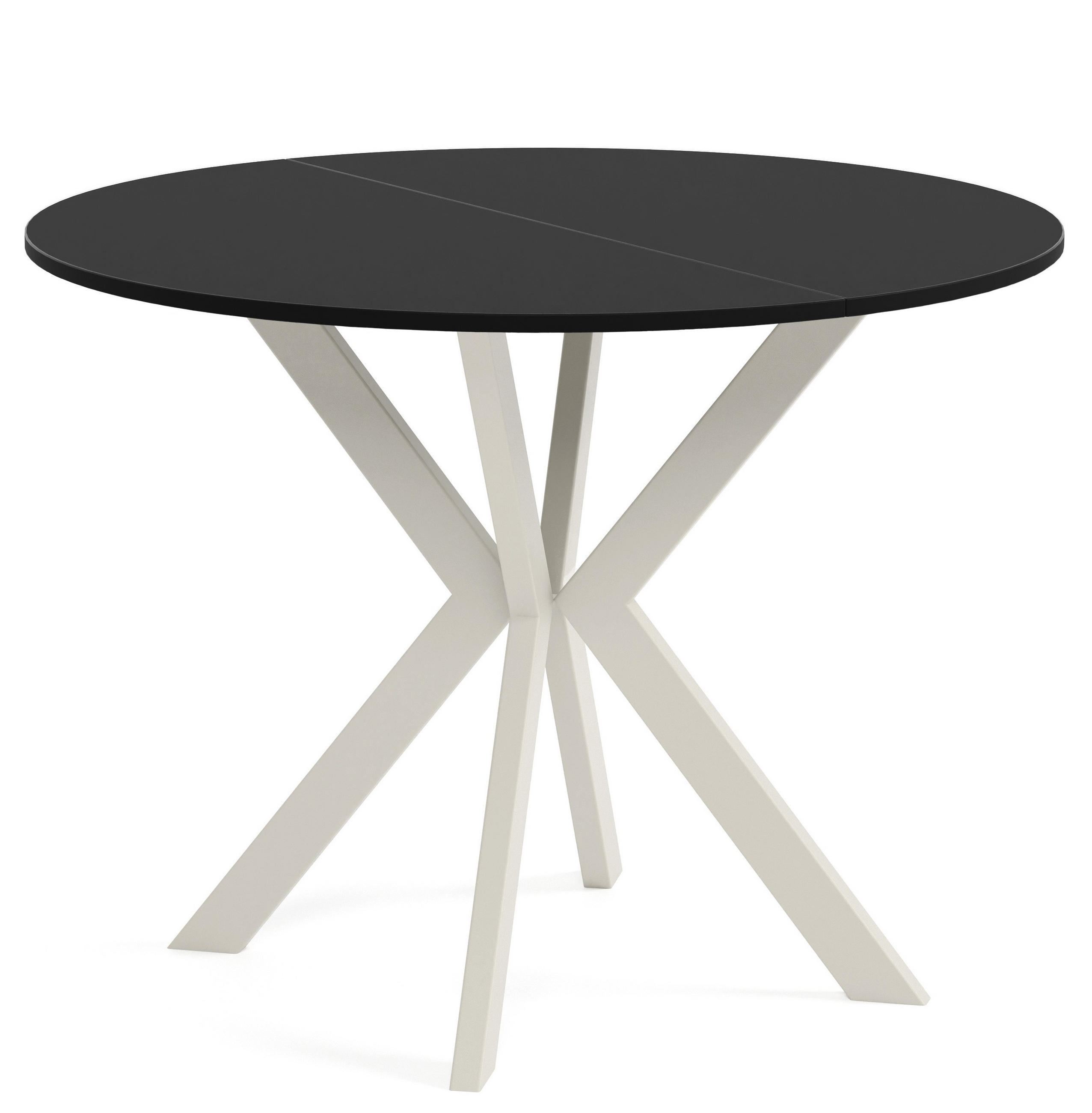 TISCH Kaschmir EWA Ausziehbar - Kaschmir/Schwarz, Holzwerkstoff (90/90/76cm) - Sepro Meble