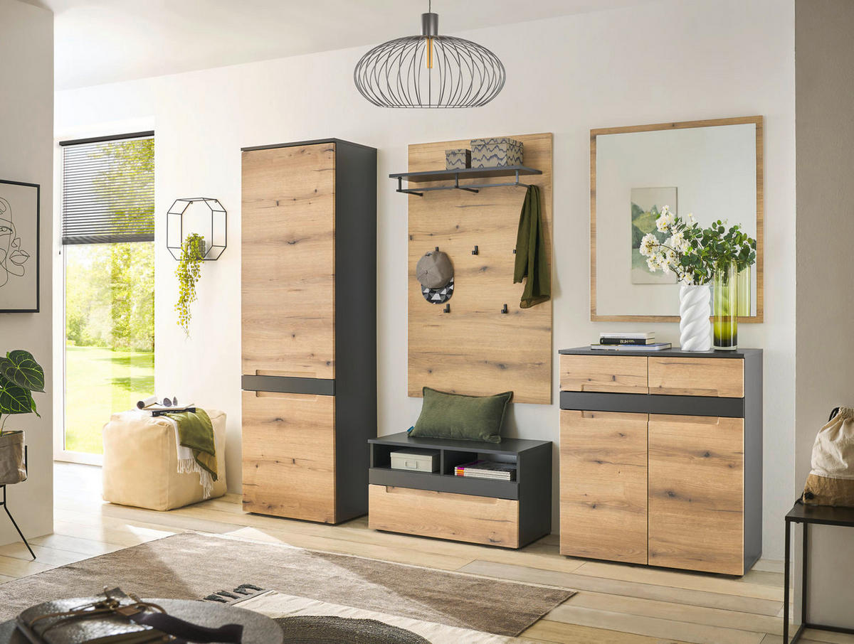 GARDEROBE 5-teilig in 250/198/38 cm - Braun, Holz (250/198/38cm) - moebel dich auf