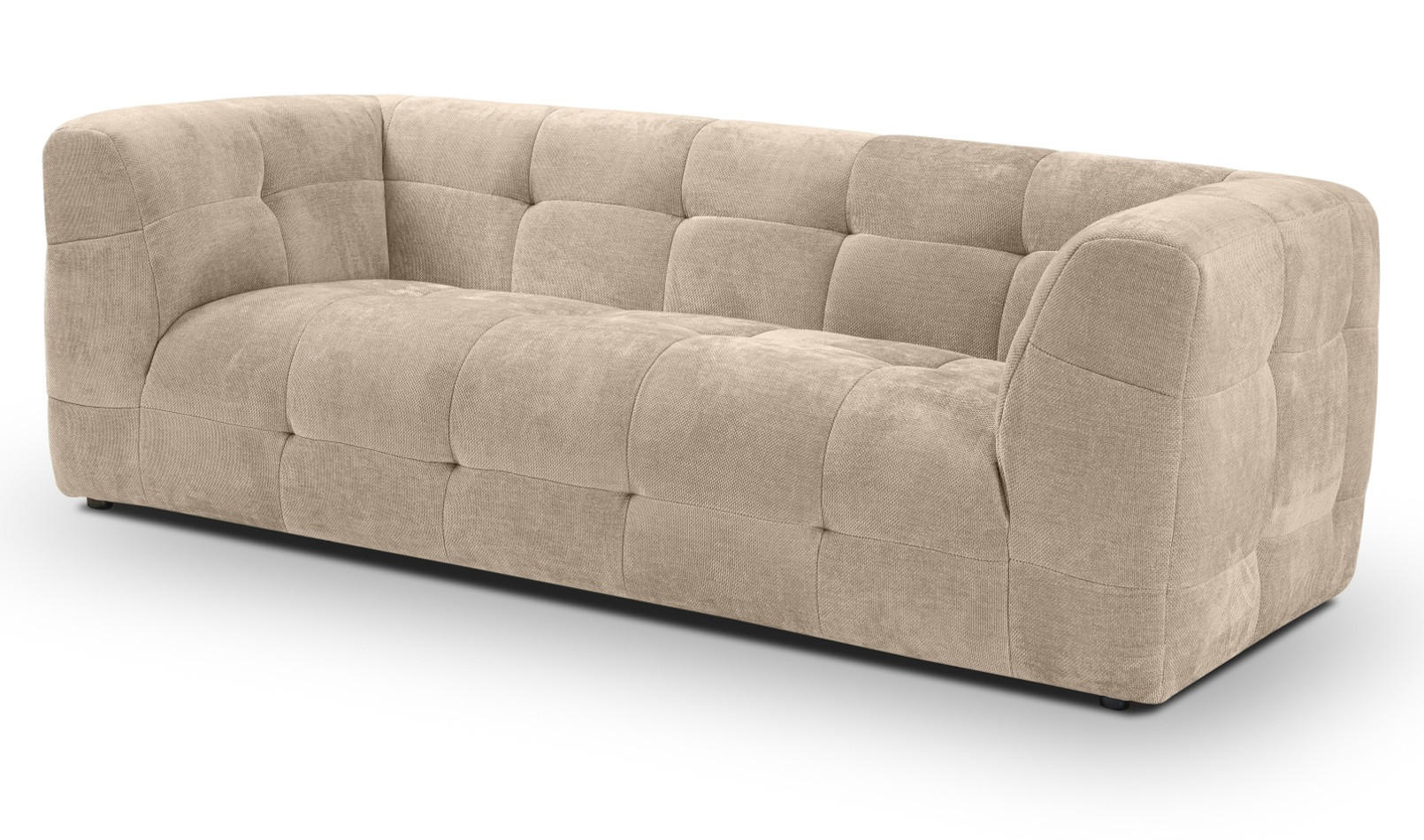 SOFA beige Strukturstoff, Couch 2,5-Sitzer 217 cm mit Steppoptik - Beige, Holz/Textil (217/72/96cm) - Inn.Furn
