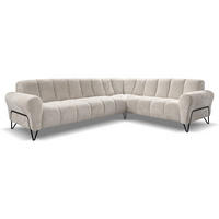 ECKSOFA Volare ohne Schlaffunktion Creme links - Creme/Schwarz, Textil/Metall (295/235cm) - Beautysofa