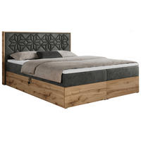 BOXBETT NESSI - 200/200 Dunkelgrau Velvet - H4 - Dunkelgrau, Holz/Textil (200/200cm) - MKS