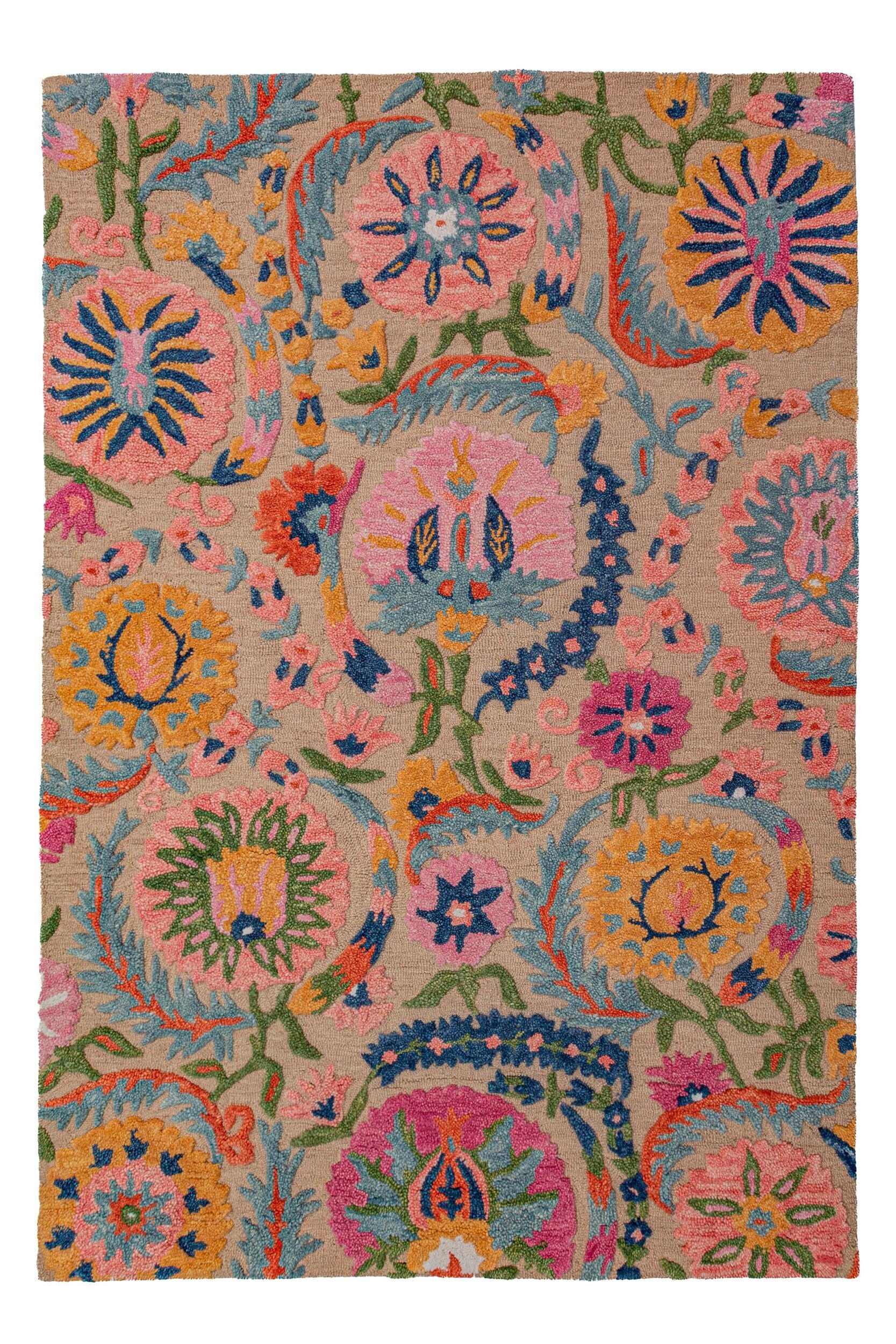 TEPPICH aus Wolle HEDDA in Bunt, floral, 160 x 230 cm - Multicolor, Textil (230/160cm) - KADIMA DESIGN