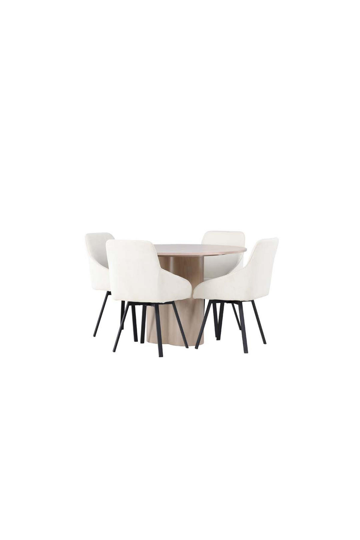 TISCHGRUPPE Whitewash - Weiß, Holzwerkstoff (110/75/110cm) - ebuy24