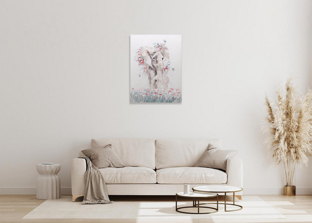 ACRYLBILD HANDGEMALT 75/100 cm - Taupe/Beige, Holz/Textil (75/100cm) - KUNSTLOFT