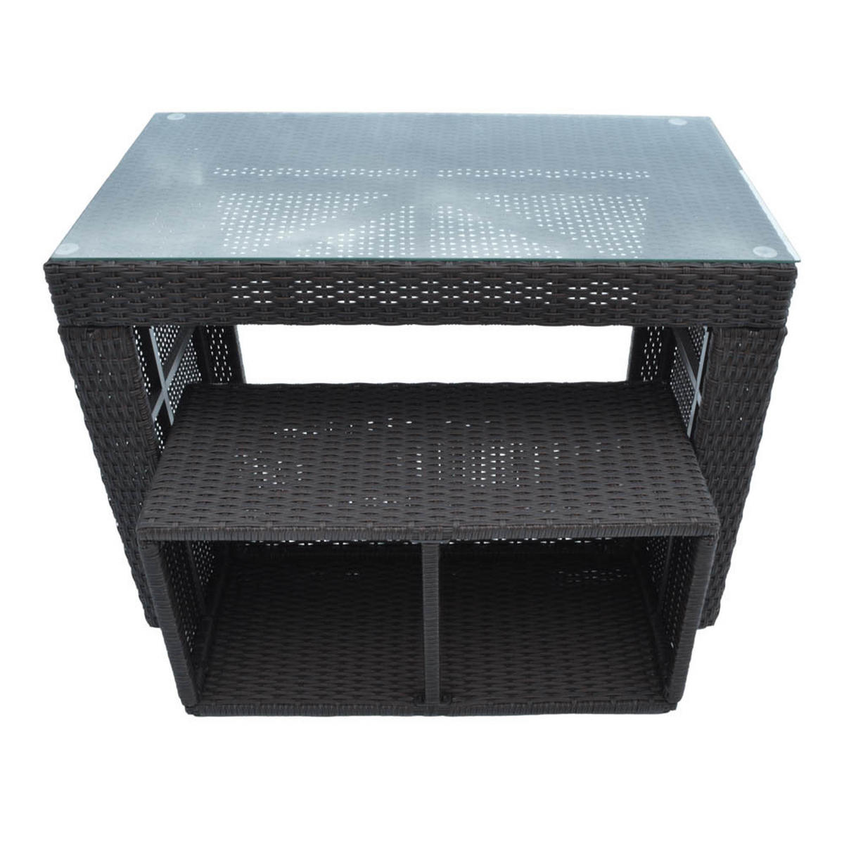 WHIRLPOOL RANDMÖBEL ECKIG Gerade Bar & Stühl - Braun, Naturmaterialien (102/73/57cm) - Canadian Spa Company